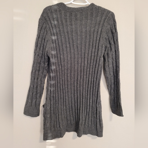 Women's Gray Button Cardigan L - Picture 4 of 6